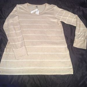 Oatmeal & white stripped super soft long sleeve